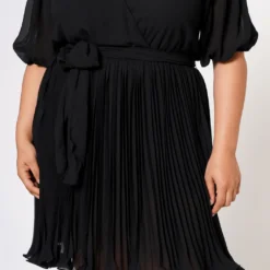 Plus Size Off Shoulder Pleated Flare Dress 9 Plus Size Off Shoulder Pleated Flare Dress -Radiant Drape Sales 2022557 001 4