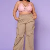 Plus Size Wide Leg Utility Cargo Pants