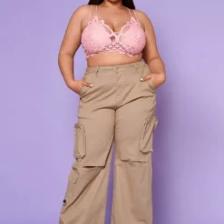 Plus Size Wide Leg Utility Cargo Pants