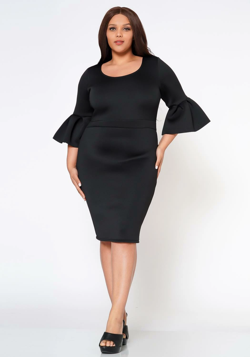 Plus Size Form Fitting Scuba Dress 1 Plus Size Form Fitting Scuba Dress