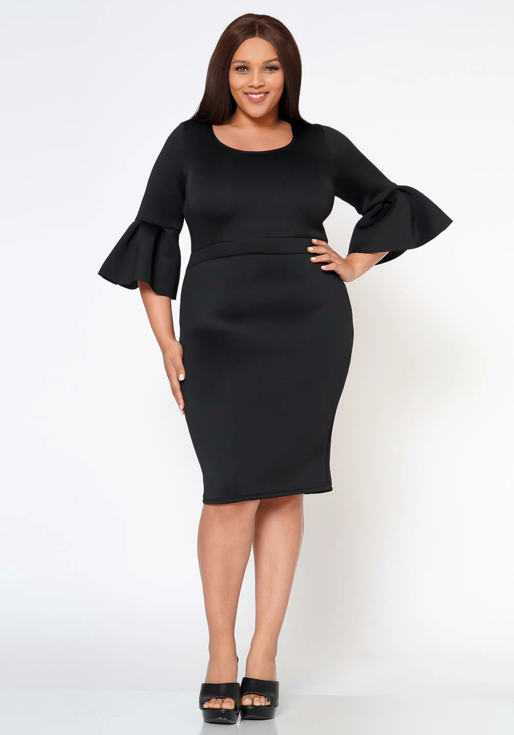 Plus Size Form Fitting Scuba Dress 2 Plus Size Form Fitting Scuba Dress - Image 2