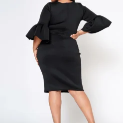 Plus Size Form Fitting Scuba Dress 8 Plus Size Form Fitting Scuba Dress -Radiant Drape Sales 2022565 001 3