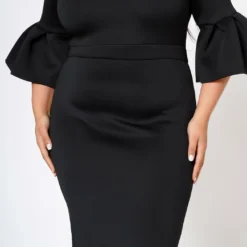 Plus Size Form Fitting Scuba Dress 9 Plus Size Form Fitting Scuba Dress -Radiant Drape Sales 2022565 001 4