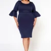 Plus Size Form Fitting Scuba Dress