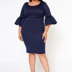 Plus Size Form Fitting Scuba Dress -Radiant Drape Sales 2022565 003 3