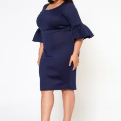 Plus Size Form Fitting Scuba Dress -Radiant Drape Sales 2022565 003 4
