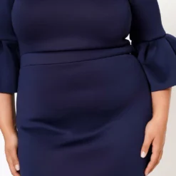 Plus Size Form Fitting Scuba Dress -Radiant Drape Sales 2022565 003 6