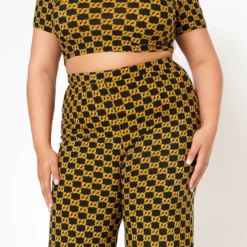 Plus Size Lavish CC Print Crop Top & Dress Pants Set -Radiant Drape Sales 2022573 001 4