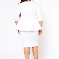 Plus Size Blossomed Floral Ascent Peplum Dress -Radiant Drape Sales 2022575 002 4