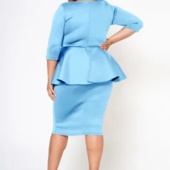 Plus Size Blossomed Floral Ascent Peplum Dress -Radiant Drape Sales 2022575 003 5