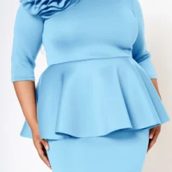 Plus Size Blossomed Floral Ascent Peplum Dress -Radiant Drape Sales 2022575 003 6