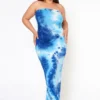 Plus Size Tie Dye Tube Maxi Dress