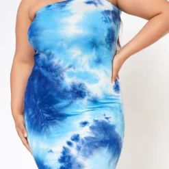 Plus Size Tie Dye Tube Maxi Dress -Radiant Drape Sales 2022576 002 4