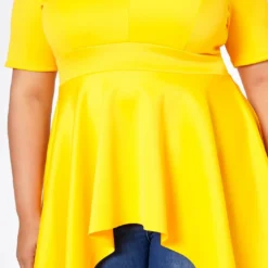 Plus Size Asymmetric Peplum Top -Radiant Drape Sales 2022580 002 4