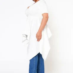 Plus Size Asymmetric Peplum Top -Radiant Drape Sales 2022580 003 2