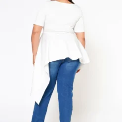 Plus Size Asymmetric Peplum Top -Radiant Drape Sales 2022580 003 3