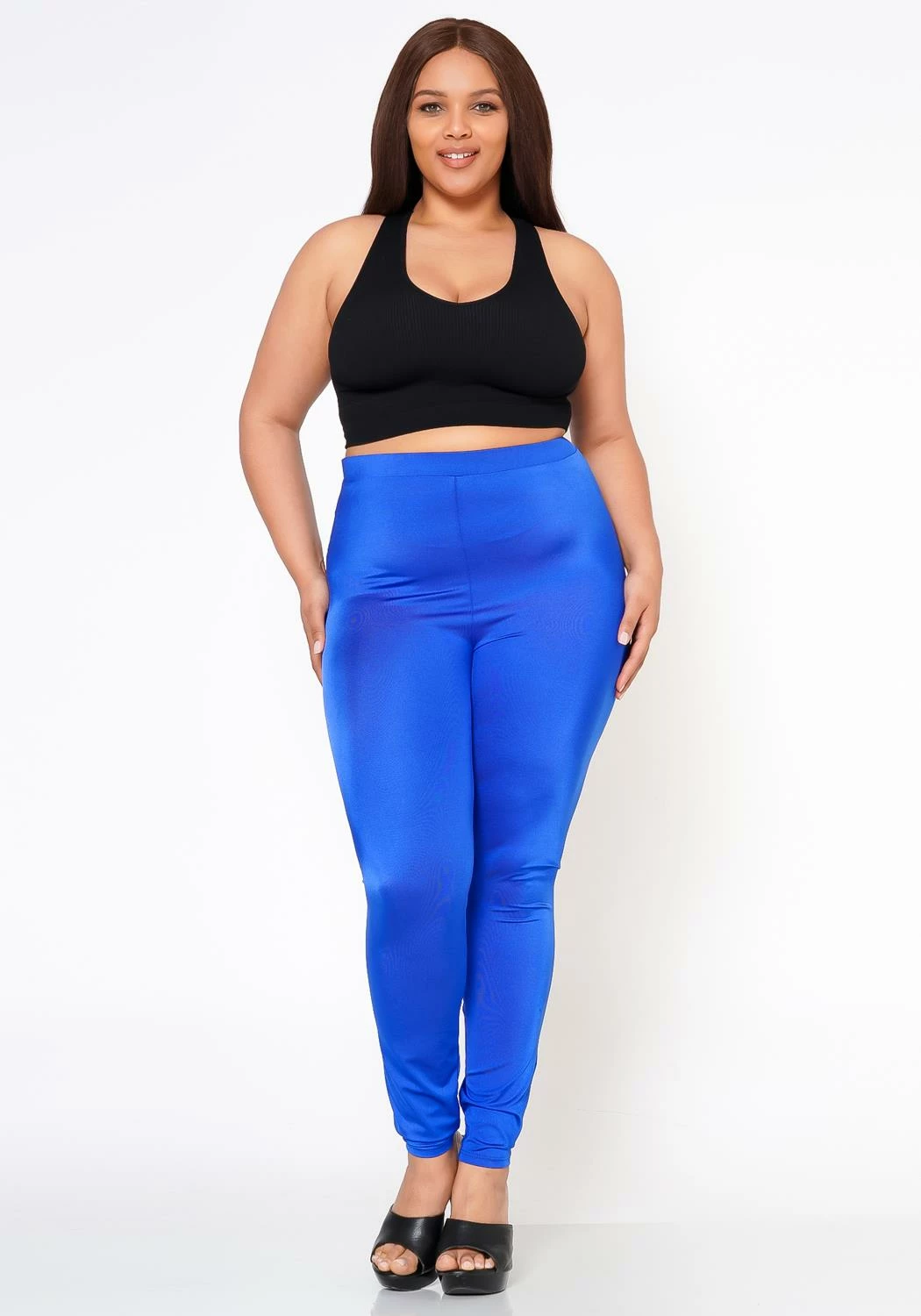 Plus Size Posh Stretch Satin Slim Pants 2 Plus Size Posh Stretch Satin Slim Pants - Image 2
