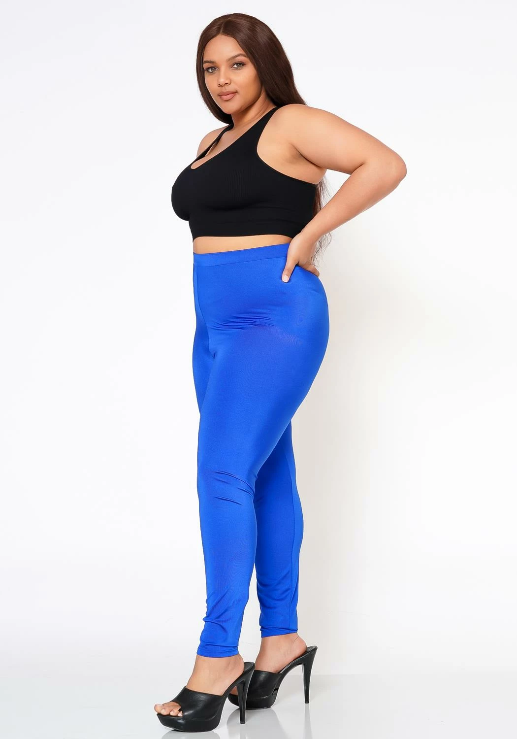 Plus Size Posh Stretch Satin Slim Pants 4 Plus Size Posh Stretch Satin Slim Pants - Image 4