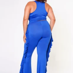 Plus Size Racerback Top & Ruffle Trim Pants Set -Radiant Drape Sales 2022589 002 4