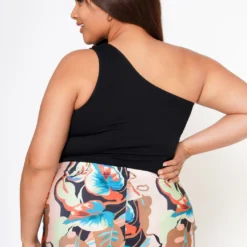 Plus Size Ribbed Knit One Sleeve Bodysuit -Radiant Drape Sales 2022592 001 3