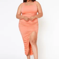 Plus Size Top Trend Ruched Bodycon Midi Dress -Radiant Drape Sales 2022593 001 2