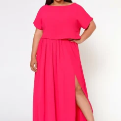 Plus Size Sincere Crop Blouse & Flare Maxi Skirt Set 8 Plus Size Sincere Crop Blouse & Flare Maxi Skirt Set -Radiant Drape Sales 2022594 002 2