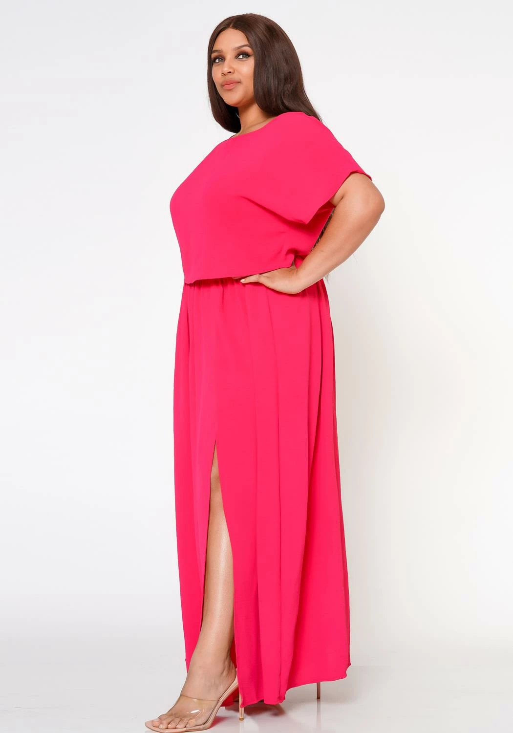 Plus Size Sincere Crop Blouse & Flare Maxi Skirt Set 4 Plus Size Sincere Crop Blouse & Flare Maxi Skirt Set - Image 4