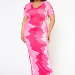 Plus Size Pretty In Pink Casual Maxi Dress