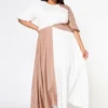 Plus Size Color Splice Fit & Flare Maxi Dress