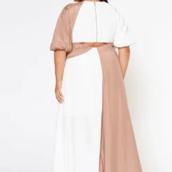 Plus Size Color Splice Fit & Flare Maxi Dress 10 Plus Size Color Splice Fit & Flare Maxi Dress -Radiant Drape Sales 2022602 001 4