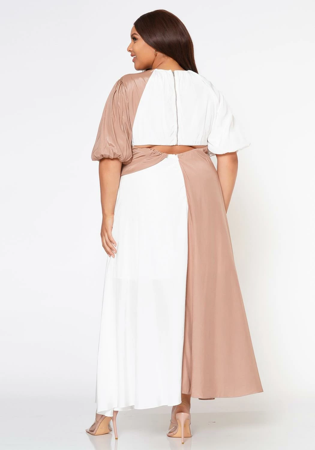 Plus Size Color Splice Fit & Flare Maxi Dress 5 Plus Size Color Splice Fit & Flare Maxi Dress - Image 5