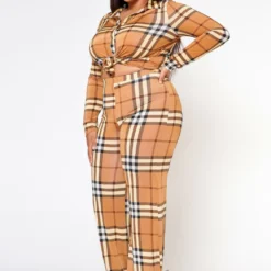 Plus Size Doing It All Plaid Pattern Coord Set 9 Plus Size Doing It All Plaid Pattern Coord Set -Radiant Drape Sales 2022605 001 3
