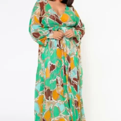 Plus Size Multi Chainlink Pattern Fit & Flare Maxi Dress -Radiant Drape Sales 2022606 002 1
