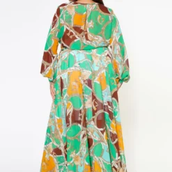 Plus Size Multi Chainlink Pattern Fit & Flare Maxi Dress -Radiant Drape Sales 2022606 002 4