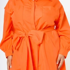 Plus Size Button Front Collar Shirt Dress 9 Plus Size Button Front Collar Shirt Dress -Radiant Drape Sales 2022607 001 5