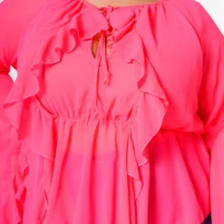 Plus Size Exaggerated Bell Sleeves Peplum Top -Radiant Drape Sales 2022609 002 6