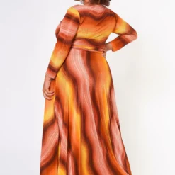 Plus Size Wave Pattern Fit & Flare Maxi Dress -Radiant Drape Sales 2022615 001 4