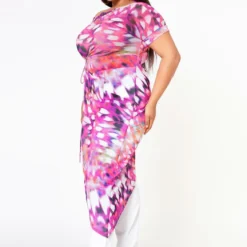 Plus Size Mesh Print Asymmetric Top -Radiant Drape Sales 2022621 001 4