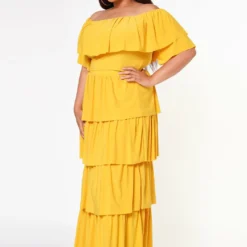 Plus Size Tiered Ruffle Top And Skirt Set 7 Plus Size Tiered Ruffle Top And Skirt Set -Radiant Drape Sales 2022623 003 3