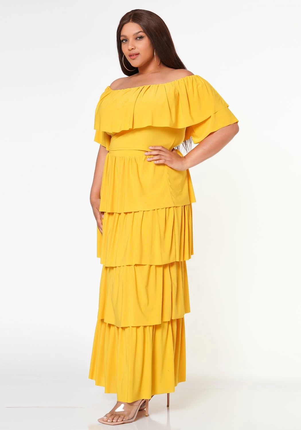 Plus Size Tiered Ruffle Top And Skirt Set 3 Plus Size Tiered Ruffle Top And Skirt Set - Image 3