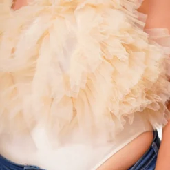 Plus Size Ruffle Tulle Sleeveless Bodysuit 11 Plus Size Ruffle Tulle Sleeveless Bodysuit -Radiant Drape Sales 2022624 002 6