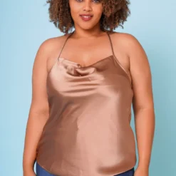Plus Size Satin Cowl Neck Cami Top -Radiant Drape Sales 2022628 002 3