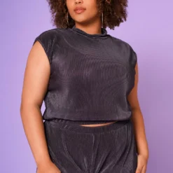 Plus Size Pleated Crewneck Blouse -Radiant Drape Sales 2022637 001 2