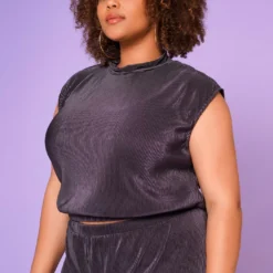 Plus Size Pleated Crewneck Blouse -Radiant Drape Sales 2022637 001 3