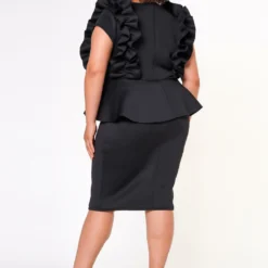 Plus Size Ruffle Peplum Midi Dress -Radiant Drape Sales 2022642 001 4