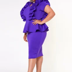 Plus Size Ruffle Peplum Midi Dress -Radiant Drape Sales 2022642 004 4