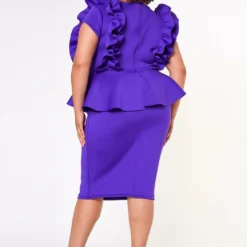 Plus Size Ruffle Peplum Midi Dress -Radiant Drape Sales 2022642 004 5