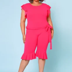 Plus Size Occasional Biker Romper