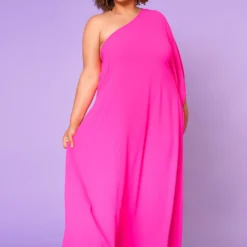 Plus Size One Shoulder Maxi Flare Dress -Radiant Drape Sales 2022644 003 3