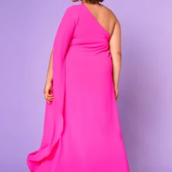 Plus Size One Shoulder Maxi Flare Dress -Radiant Drape Sales 2022644 003 5